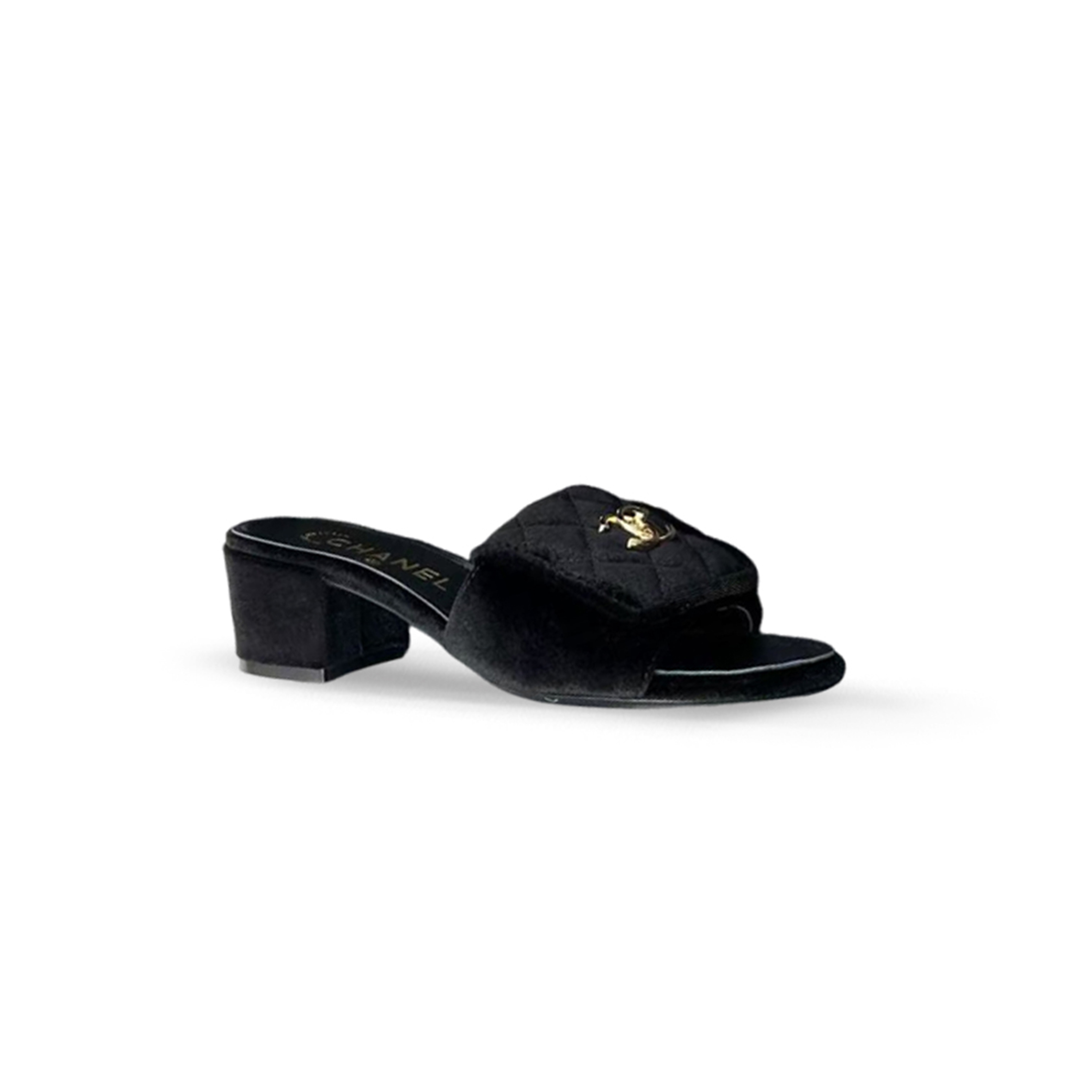 Ch**el quilted turnlock slippers mules